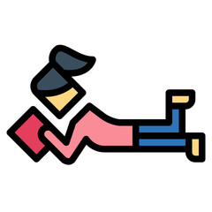 reading filled outline icon style