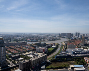Vue aérienne et panoramique de Phnom Penh, Cambodge