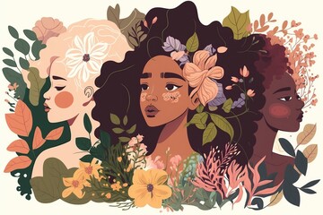 illustration, spring summer floral resources, ai generative