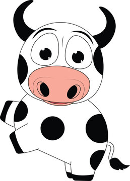 cute cow animal cartoon illustration