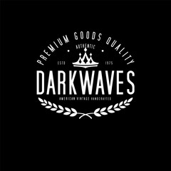 Vintage badges dark waves thsirt design