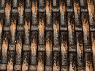 Brown background with fiber weave. Abstract 