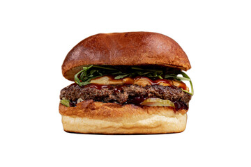 Cheesy Burger Delight on a Plate  Grilled to Perfection Burger Bliss Savory Layers of Burger Goodness png