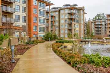 Modern apartment buildings in Vancouver, British Columbia, Canada.