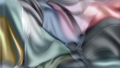 AI-generated illustration of subtly-shaded, loosely-folded silk fabric. MidJourney.