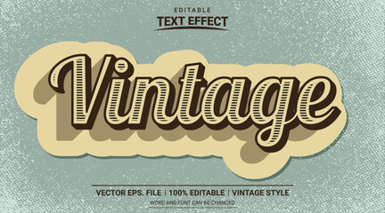 Old style vintage 3d editable text effect vector
