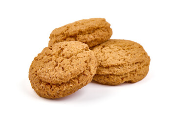 Oatmeal Cookies, isolated on white background.
