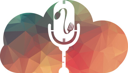 Podcast food logo icon designs vector. Food Podcast for sign, mascot or other.
