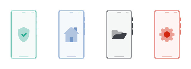 Flat illustration on a theme phone, smartphone