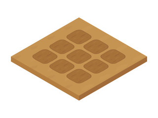 農場ゲームのイラスト_耕した土地_アイソメトリック