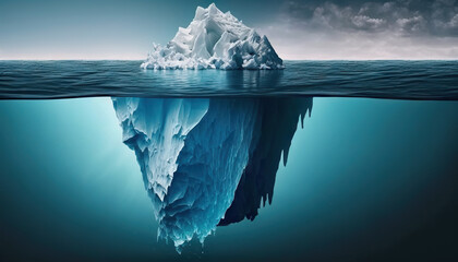 Fototapeta na wymiar Iceberg in the ocean. Based on Generative AI