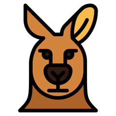 kangaroo filled outline icon style © smalllike
