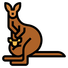 kangaroo filled outline icon style © smalllike