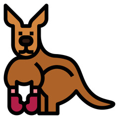 kangaroo filled outline icon style © smalllike