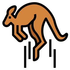 kangaroo filled outline icon style