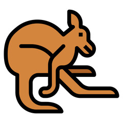 kangaroo filled outline icon style © smalllike