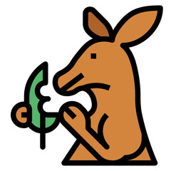 kangaroo filled outline icon style © smalllike