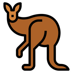 kangaroo filled outline icon style © smalllike