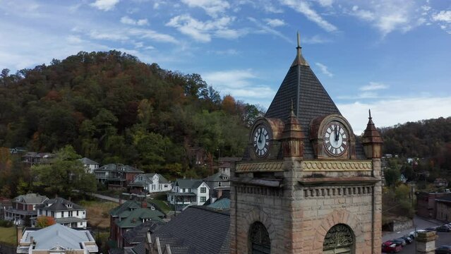 County courthouse clock tower in Welch, West Virginia