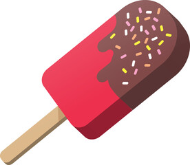 3D cartoon colorful sweet dessert popsicle ice lolly