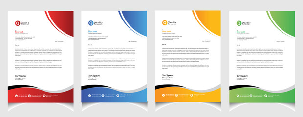 Corporate business colourful letterhead template with a4 size stationary item modern letterhead.
