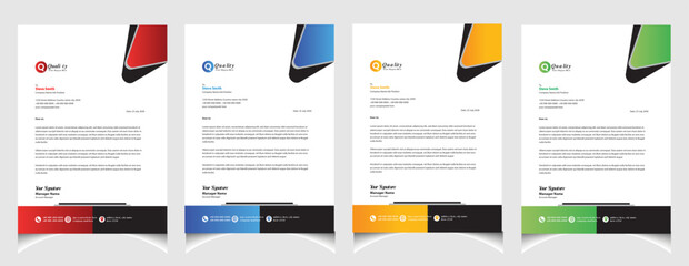 Corporate business colourful letterhead template with a4 size stationary item modern letterhead.