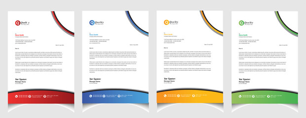 Corporate business colourful letterhead template with a4 size stationary item modern letterhead.