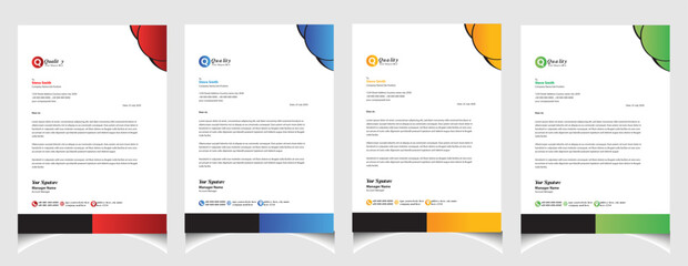 Corporate business colourful letterhead template with a4 size stationary item modern letterhead.