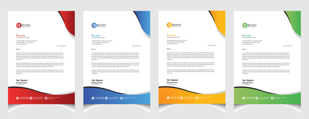Corporate business colourful letterhead template with a4 size stationary item modern letterhead.