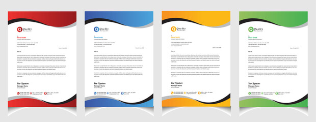 Corporate business colourful letterhead template with a4 size stationary item modern letterhead.