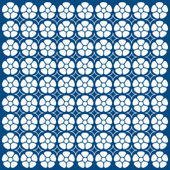 White Sakura flower on blue background