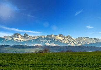 Fototapeta premium 夏のアルプス山脈