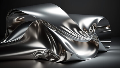 silver gold liquid metal illustration art swirl Generative AI, Generativ, KI
