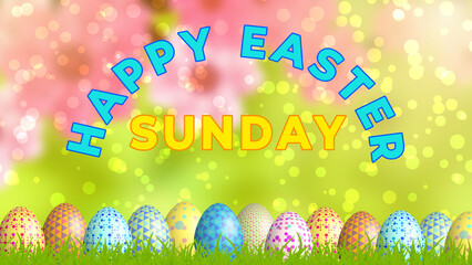 curve text style using for Easter holiday wishes on beautiful background