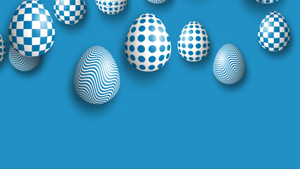 falling down decorated Easter eggs theme illustration with copy space