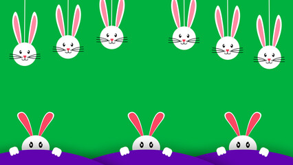 Easter concept Illustration on green screen using cute bunny