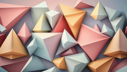 colourful origami pastel art wallpaper desktop background Generative AI, Generativ, KI