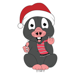 cute mole animal cartoon illustration