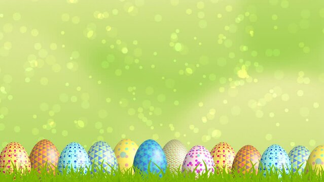 Easter decoration footage with blur green background