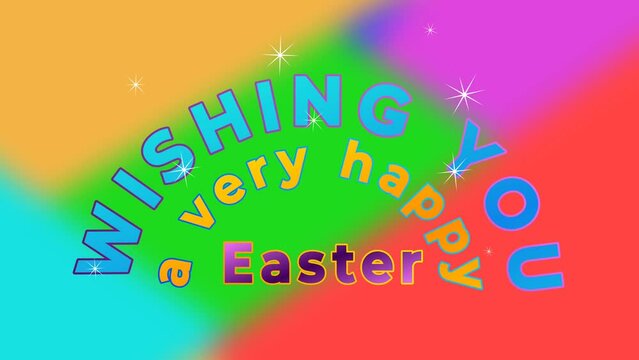 greetings for Easter holiday on colour changing background