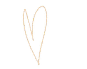 Gold shimmer glitter abstract lineart heart. Female beauty brush stroke banner tamplate