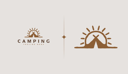 Camping Camp Logo. Universal creative premium symbol. Vector sign icon logo template. Vector illustration