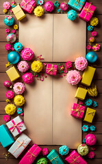 Obraz premium invitation card with gift with space for text