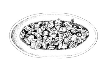 Sambal udang petai. Indonesian cuisine