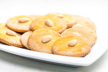 still life of almond buíscuits