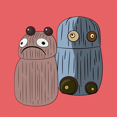 Vector monster wall arts. 