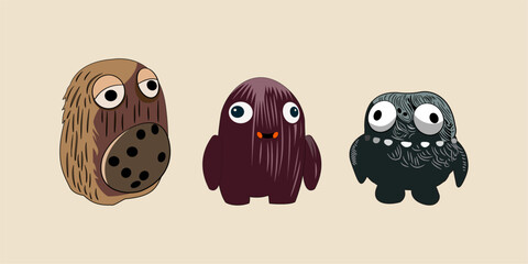 Vector monster wall arts. 