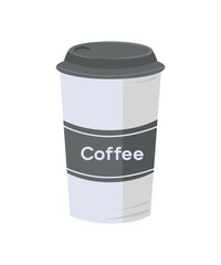 Disposable coffee cup. Coffee drink in flat style.