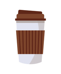 Disposable coffee cup. Coffee drink in flat style.