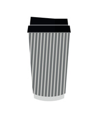 Disposable coffee cup. Coffee drink in flat style.